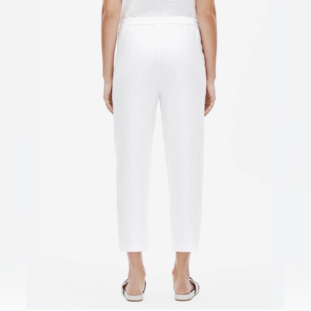 Eileen Fisher Women's White Tencel & Organic Linen Slub Easy Pant size XL - Picture 2 of 10
